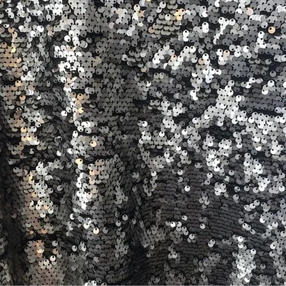 Anthropologie Silver Sequin V Neck Blouse size Medium by Vanessa Virginia - Picture 5 of 6
